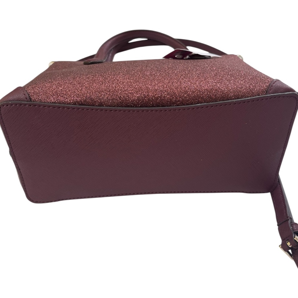 KATE SPADE NEW YORK Glitter Leather Satchel Deep Nova NWT - Picture 7 of 9